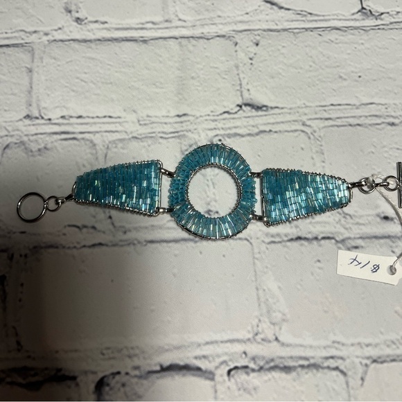 Sparkling blue custom made braclet - Picture 1 of 6